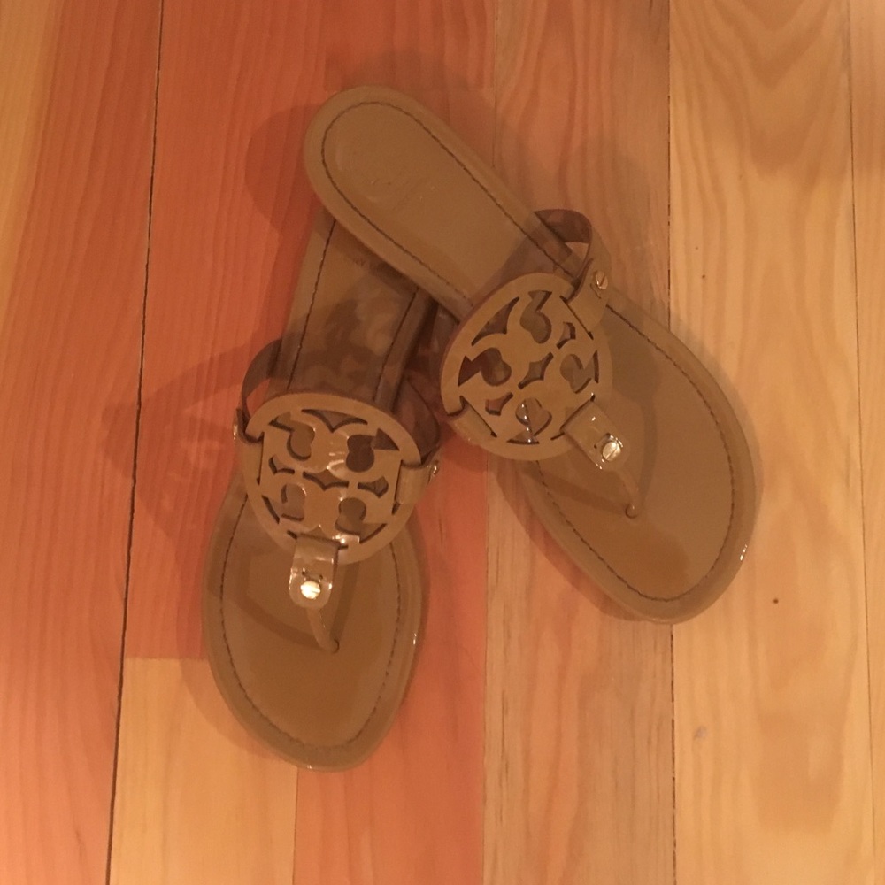 Tory Burch Miller leather patent sandals size 10